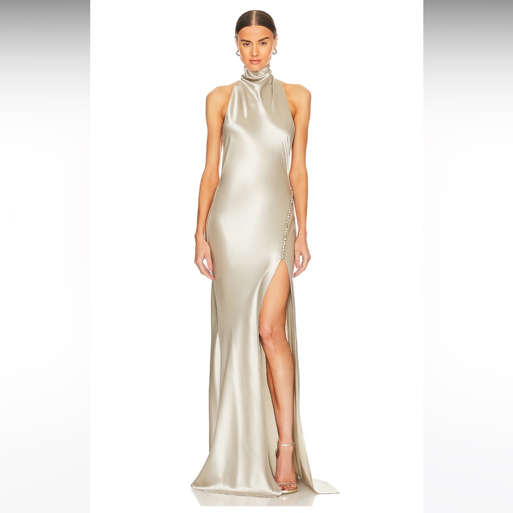 Sau Lee Penelope Evening Gown in Silver
